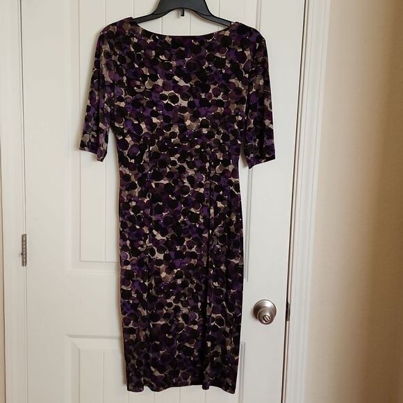 Connected Apparel Purple, Greyish green & Black Dress Size 8 - Picture 4 of 4